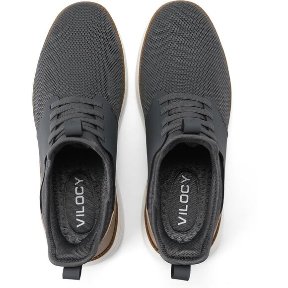 ⚡VILOCY Men's Army Green Fashion Dress Oxfords Business Mesh Breathable Sneakers - Picture 4 of 9